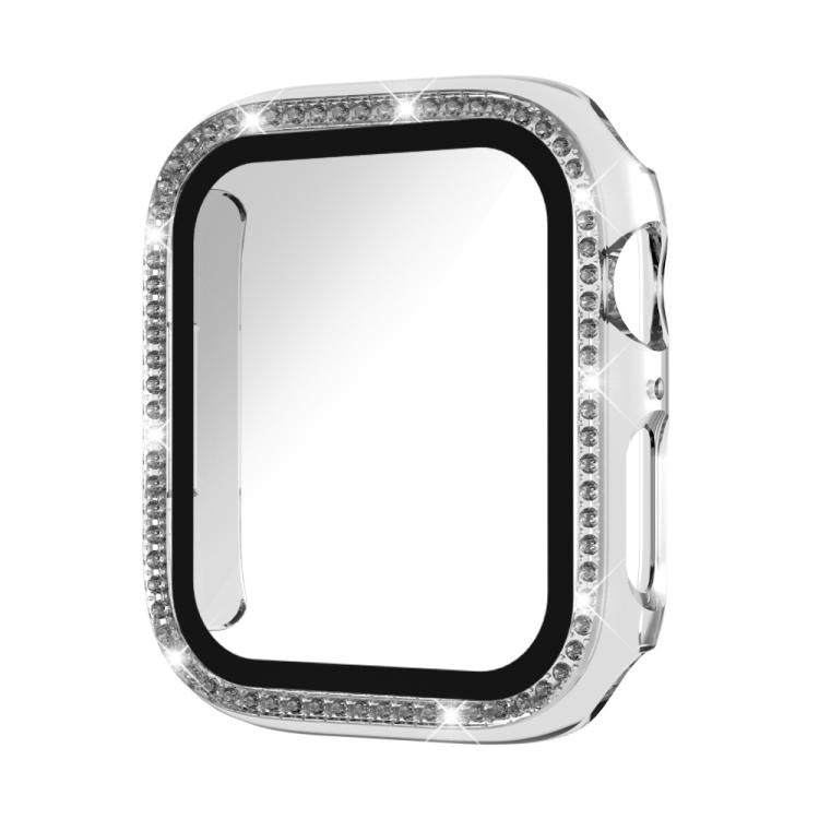 xDfind Single Row Diamond Tempered Glass Film Integrated PC Watch Case, For Apple Watch Ultra 3 / 2 / 1 49mm, For Apple Watch Series 9 / 8 / 7 45mm