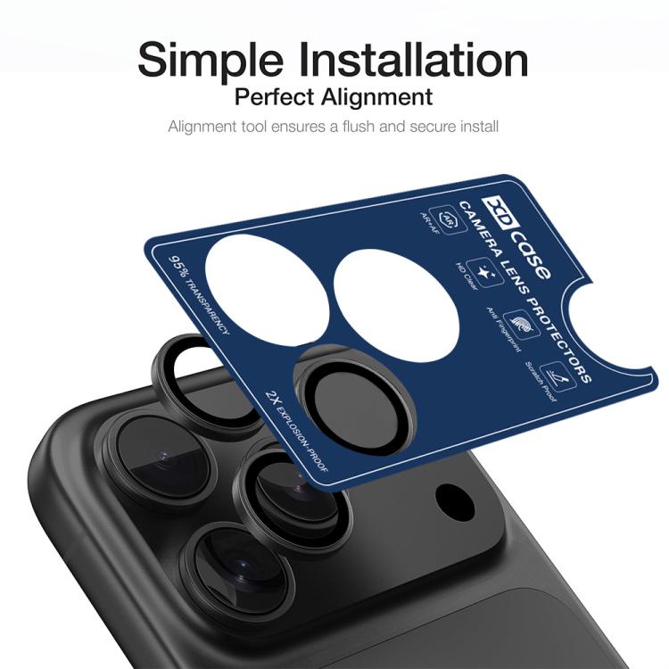 XDcase AF + AR Hawkeye Kamera-Objektivschutz mit Ausrichtungshilfe, für iPhone 17 Pro Max, für iPhone 17 Pro