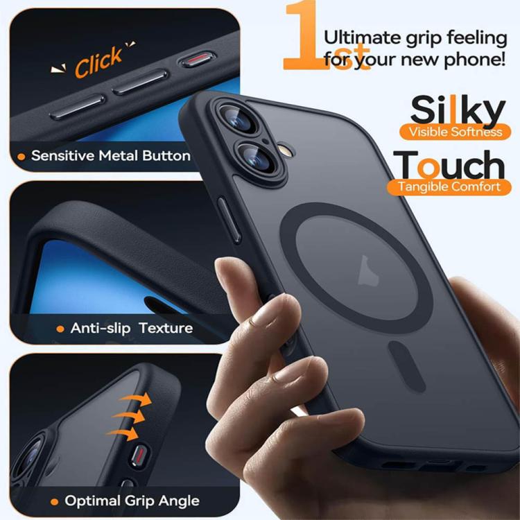 XDcase Skin Feel Magnetic Frosted Phone Case with Lens Film, For iPhone 17e / 16e, For iPhone 16 Pro Max, For iPhone 16 Pro, For iPhone 16 Plus, For iPhone 16