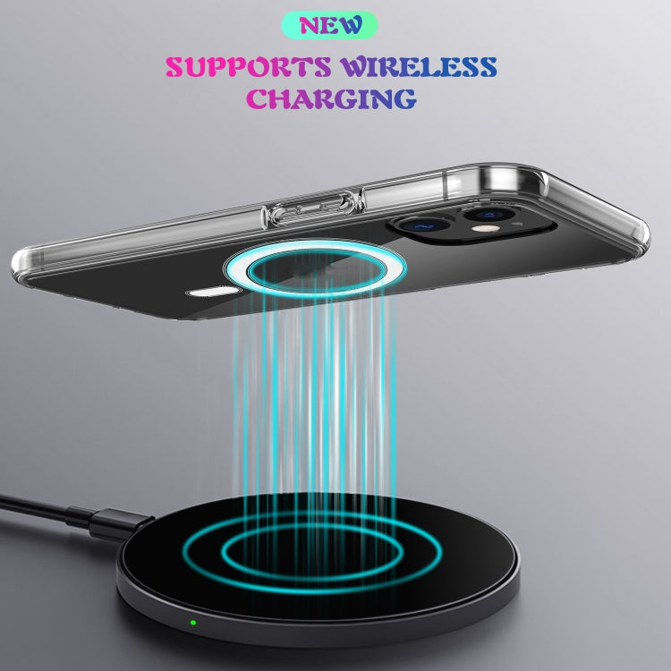 For iPhone 12 Pro Max Magsafe Case Simple Magnetic Ring All-inclusive Clear Crystal Acrylic PC +TPU Shockproof Case(Transparent)