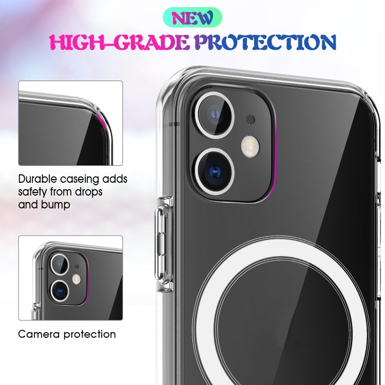 For iPhone 12 mini Magsafe Case Simple Magnetic Ring All-inclusive Clear Crystal Acrylic PC +TPU Shockproof Case (Transparent)