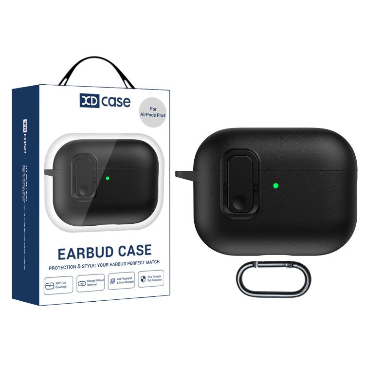 XDcase Leather Texture Security Lock TPU Earbud Case, For AirPods Pro 3, For AirPods 4, For AirPods Pro 2 / 1