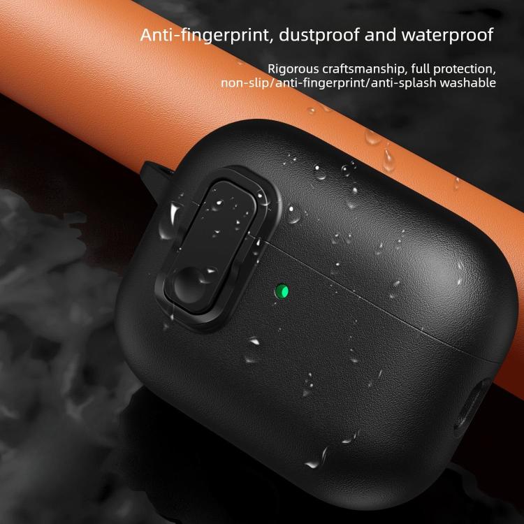 XDcase Leather Texture Security Lock TPU Earbud Case, For AirPods Pro 3, For AirPods 4, For AirPods Pro 2 / 1