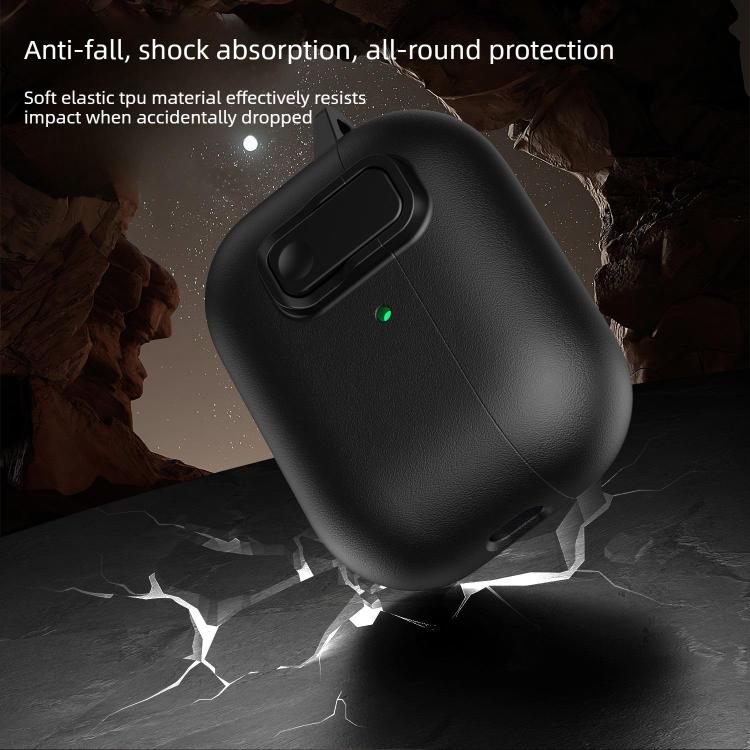 XDcase Leather Texture Security Lock TPU Earbud Case, For AirPods Pro 3, For AirPods 4, For AirPods Pro 2 / 1