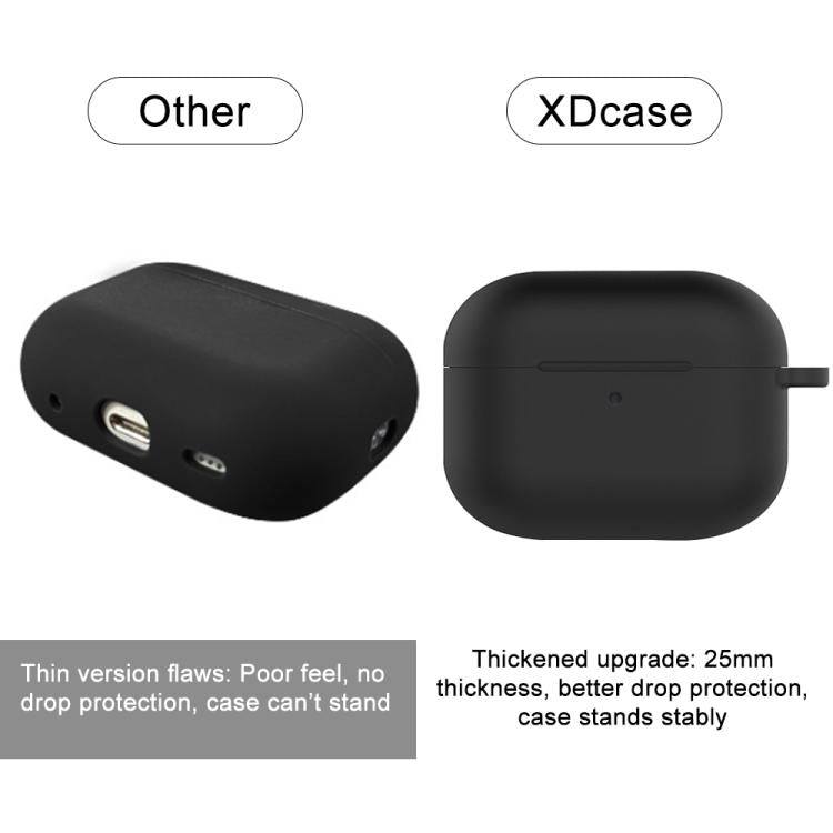 XDcase 2,5 mm dicke Silikon-Schutzhülle für Ohrhörer mit Haken, für AirPods 5 / 4, für AirPods Pro 3, für AirPods Pro 2 / 1
