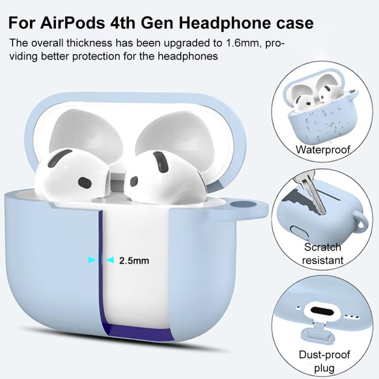 XDcase 2,5 mm dicke Silikon-Schutzhülle für Ohrhörer mit Haken, für AirPods 5 / 4, für AirPods Pro 3, für AirPods Pro 2 / 1