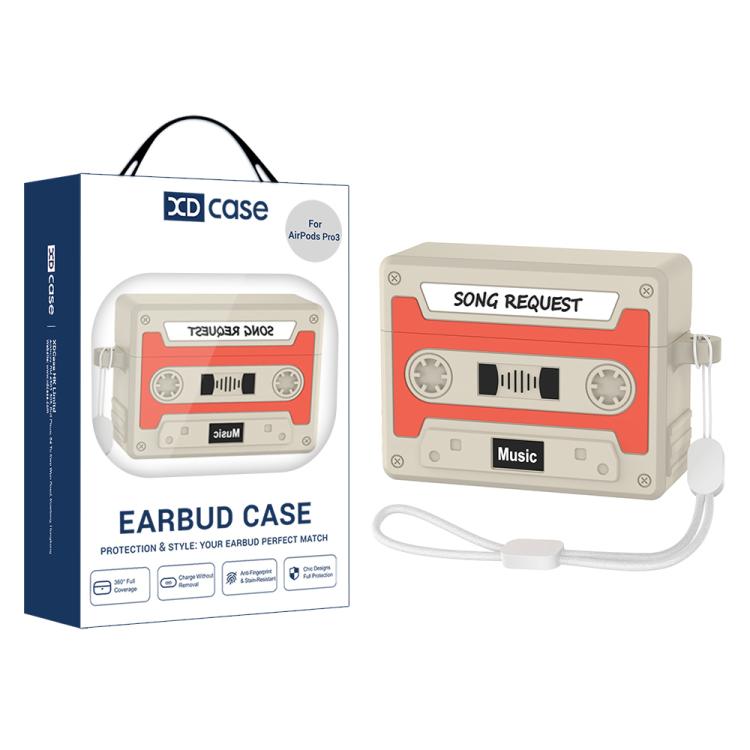 XDcase Retro Cassette Style Silicone Earbuds Case, For AirPods Pro 3, For AirPods 4, For AirPods Pro 2