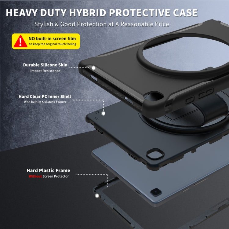 360 Degree Rotation PC + TPU Protective Case with Holder & Hand Strap, For Samsung Galaxy Tab A7 10.4 (2020)