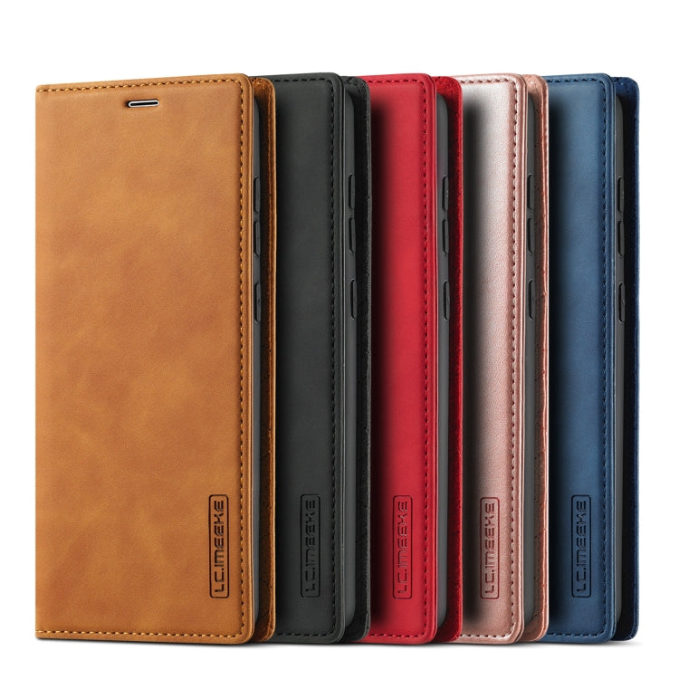 LC.IMEEK Strong Magnetism Ultra-thin Horizontal Flip Shockproof Matte TPU + PU Leather Case with Holder & Card Slots & Wallet, For Samsung Galaxy Note9