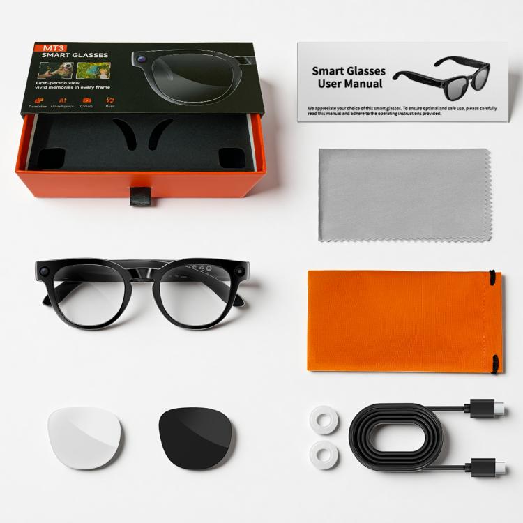 MT3 8MP Smart AI Glasses with Wi-Fi, Touch Control & Bluetooth Calling