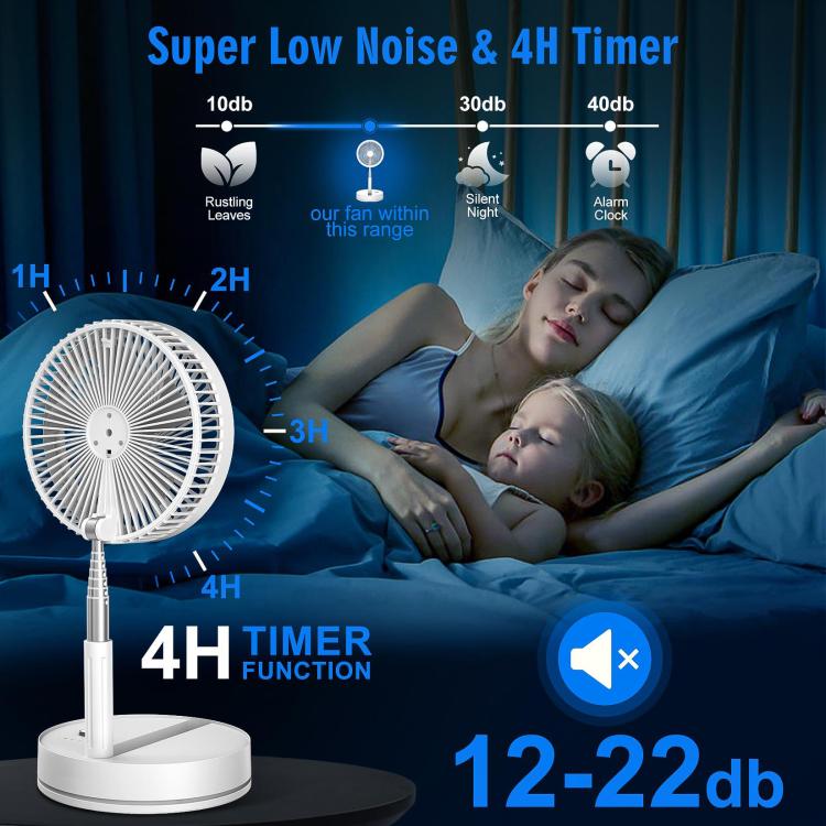 F9 Upgrade faltbarer, höhenverstellbarer Tischventilator mit 8000 mAh Akku