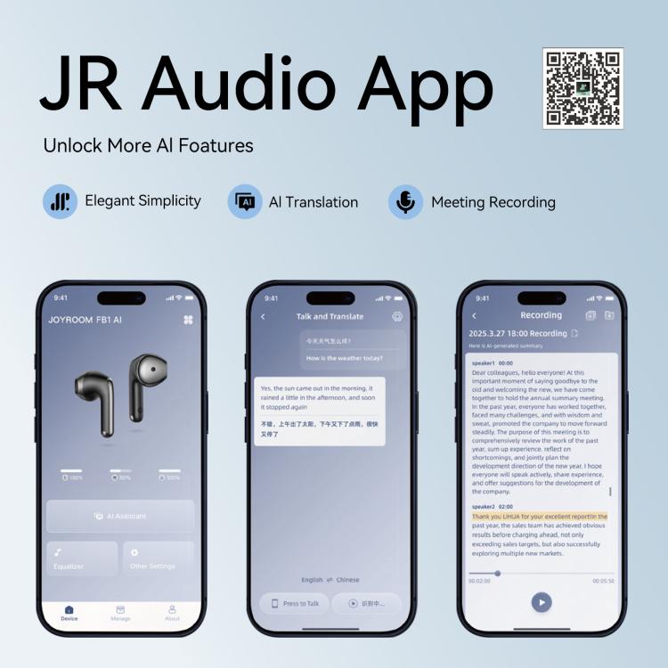JOYROOM Funpods Serie JR-FB1 KI-Übersetzungsversion True Wireless Ohrhörer