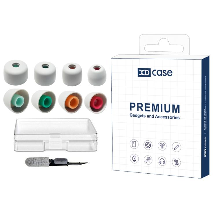 XDcase 4 Pairs Replacement Silicone Ear Tips Kit, XS/S/M/L Size, Cleaning Brush Color Random, 4 Pairs