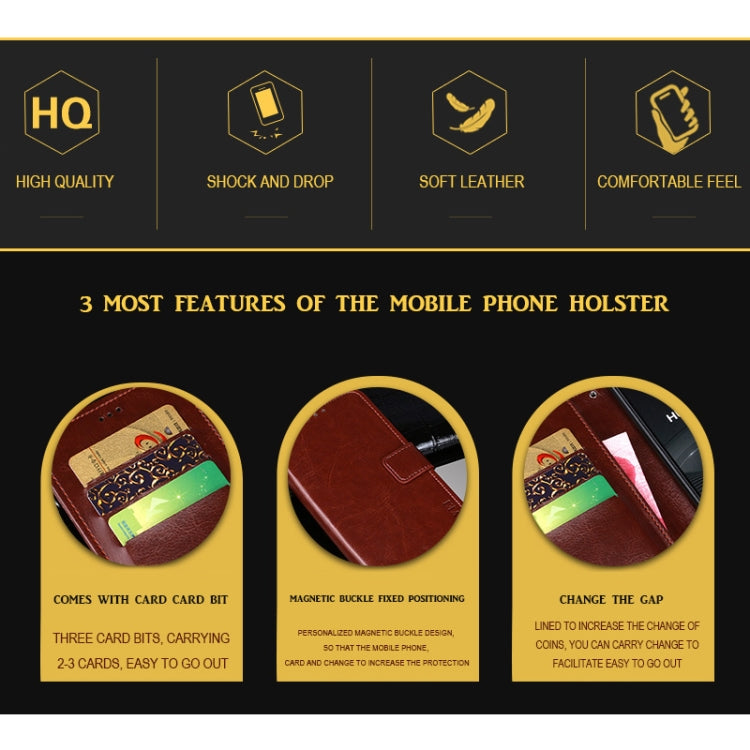 idewei Crazy Horse Texture Horizontal Flip Leather Case with Holder & Card Slots & Wallet, For Blackview BV6900, For Blackview BV9900 Pro, For Cubot Note 20