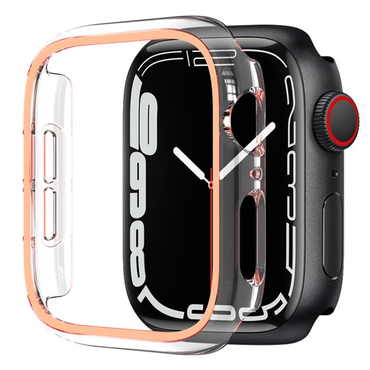 XDfind Transparent Luminous Half Coverage Hollow PC Watch Case, For Apple Watch Series 9 / 8 / 7 45mm, For Apple Watch Series 9 / 8 / 7 41mm