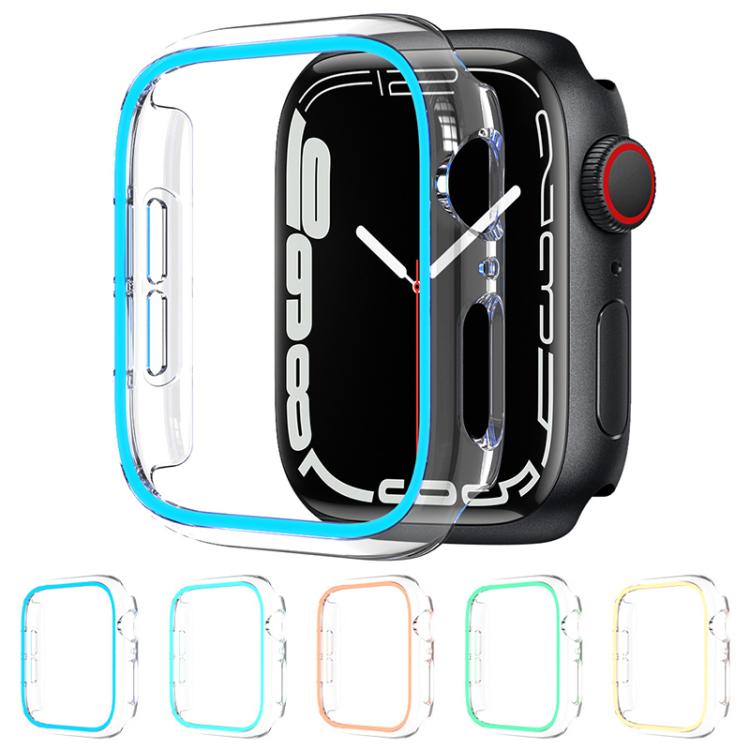 XDfind Transparent Luminous Half Coverage Hollow PC Watch Case, For Apple Watch Series 44mm, For Apple Watch Series 40mm, For Apple Watch Series 11 46mm / 10 46mm, For Apple Watch Series 11 42mm / 10 42mm, For Apple Watch Ultra 3 / 2 / 1 49mm