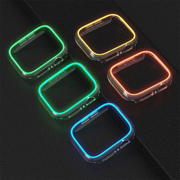 XDfind Transparent Luminous Half Coverage Hollow PC Watch Case, For Apple Watch Series 44mm, For Apple Watch Series 40mm, For Apple Watch Series 11 46mm / 10 46mm, For Apple Watch Series 11 42mm / 10 42mm, For Apple Watch Ultra 3 / 2 / 1 49mm