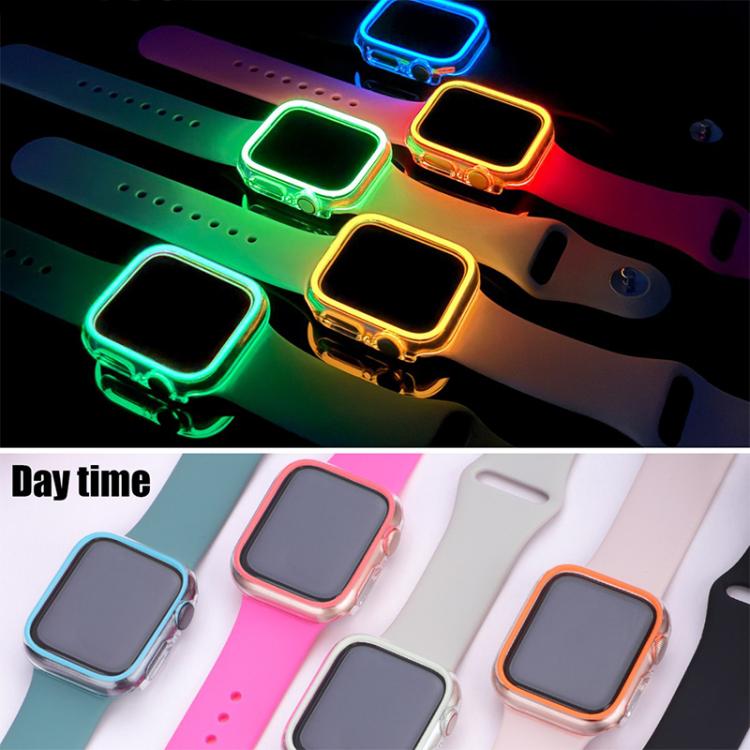 XDfind Transparent Luminous Half Coverage Hollow PC Watch Case, For Apple Watch Series 44mm, For Apple Watch Series 40mm, For Apple Watch Series 11 46mm / 10 46mm, For Apple Watch Series 11 42mm / 10 42mm, For Apple Watch Ultra 3 / 2 / 1 49mm