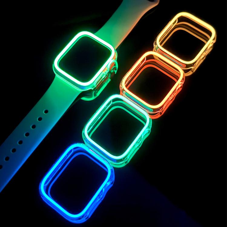 XDfind Transparent Luminous Half Coverage Hollow PC Watch Case, For Apple Watch Series 44mm, For Apple Watch Series 40mm, For Apple Watch Series 11 46mm / 10 46mm, For Apple Watch Series 11 42mm / 10 42mm, For Apple Watch Ultra 3 / 2 / 1 49mm