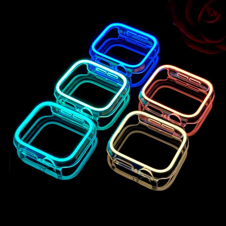 XDfind Transparent Luminous Half Coverage Hollow PC Watch Case, For Apple Watch Series 44mm, For Apple Watch Series 40mm, For Apple Watch Series 11 46mm / 10 46mm, For Apple Watch Series 11 42mm / 10 42mm, For Apple Watch Ultra 3 / 2 / 1 49mm