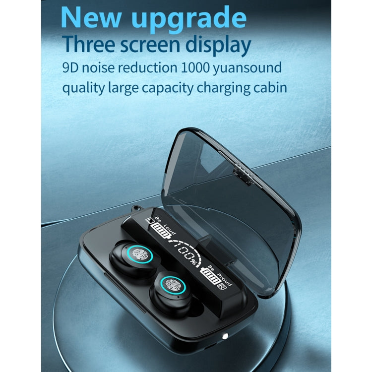 M17 Bluetooth 5.1 LED Display Screen Touch Waterproof Wireless Bluetooth Earphone with Charging Box, M17