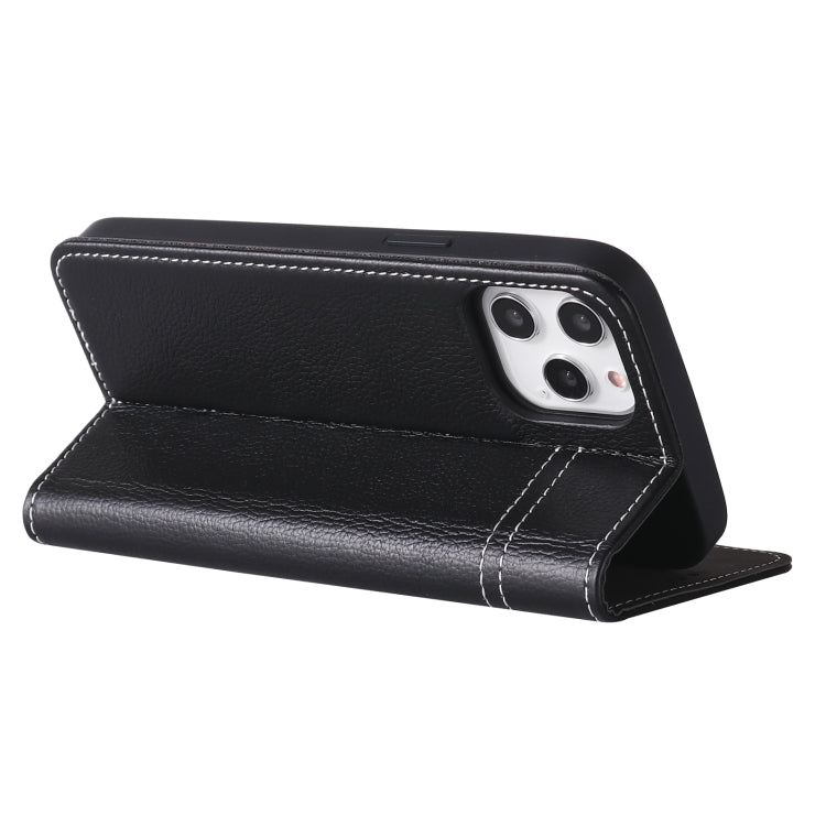 GEBEI Top-grain Leather Horizontal Flip Protective Case with Holder & Card Slots, For iPhone 12 / 12 Pro, For iPhone 12 Pro Max