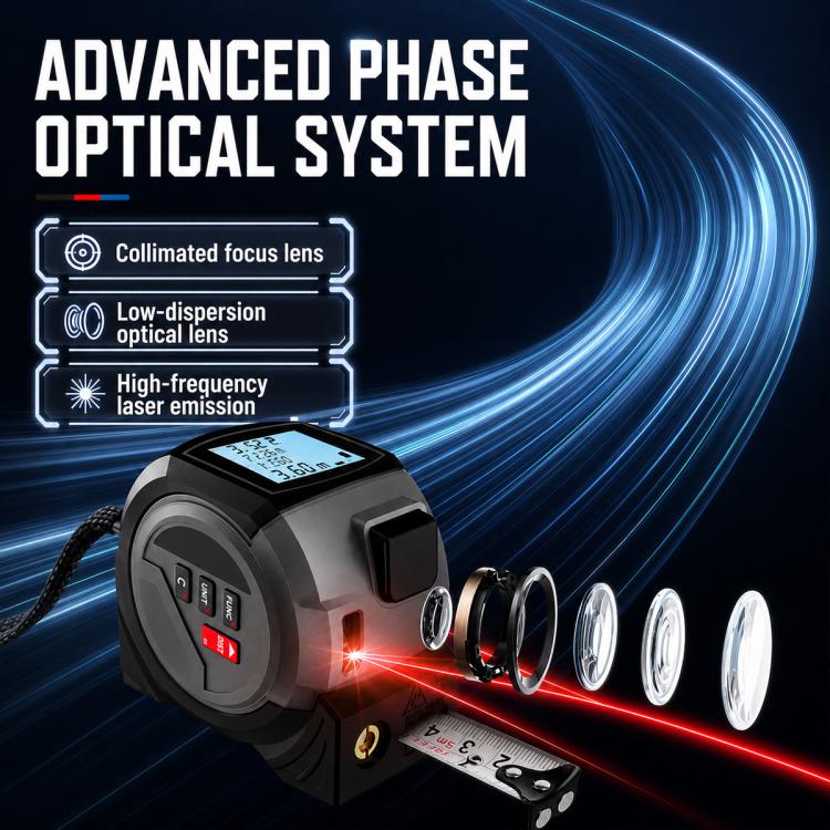 OUXIAOJIANG 3-in-1 hochpräziser Hand-Kreuzlinien-Laser-Entfernungsmesser mit digitalem Maßband, 40 m, 60 m