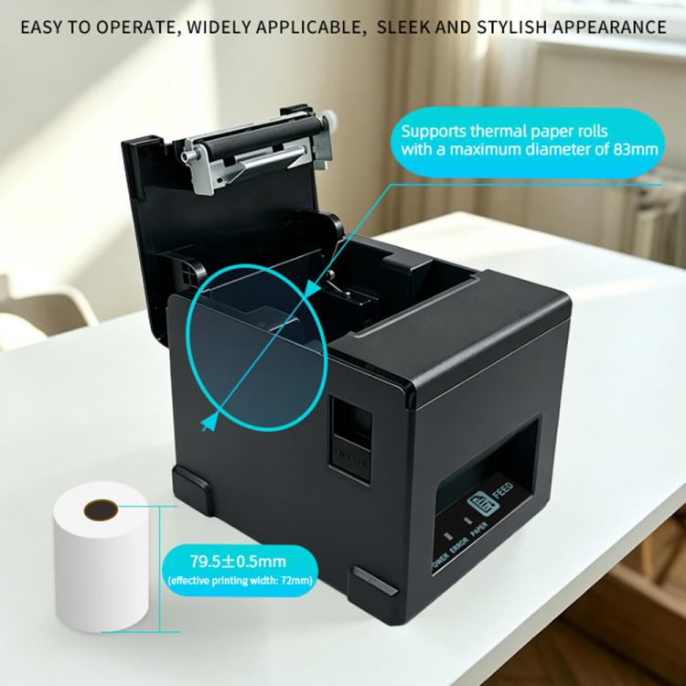 POS-8390 80mm Thermodrucker für Kassenbons, US-Stecker, UK-Stecker, EU-Stecker, AU-Stecker