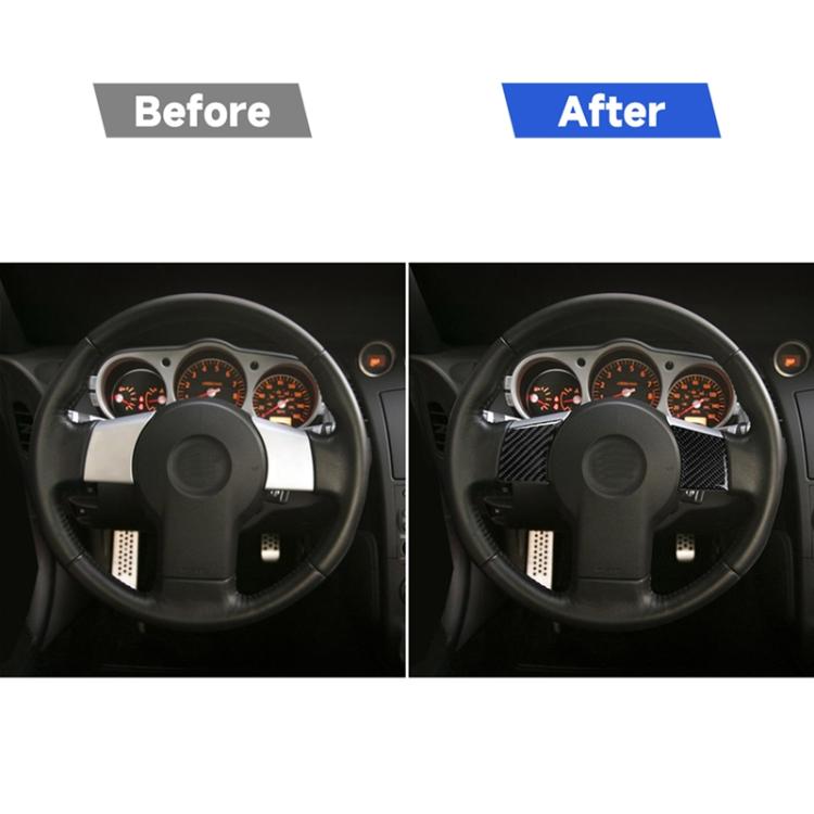 Auto-Lenkrad-Dekoraufkleber aus Carbonfaser für Nissan 350z 2006-2009