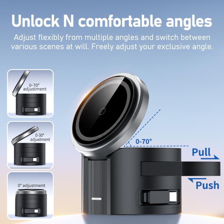 MDX-WQ25 Magnetisches 3-in-1 multifunktionales faltbares kabelloses Ladegerät