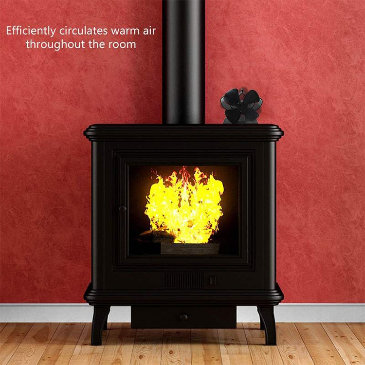 YL201 4-Blade High Temperature Metal Heat Powered Fireplace Stove Fan (Bronze)