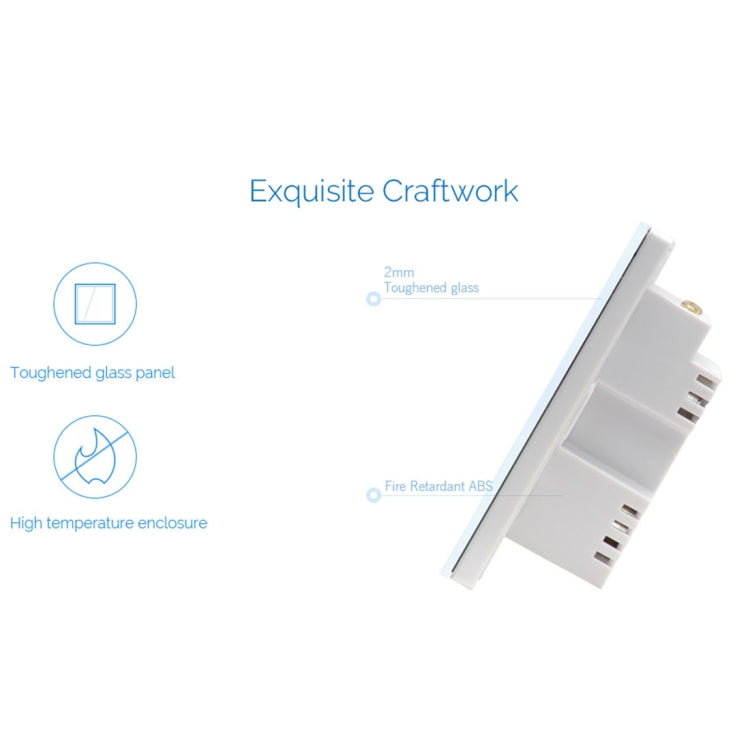 WS-UK-01 EWeLink App & Touch-Steuerung 2A 1-fach Smart-Wandschalter mit Glasfront, AC 90V-250V, UK-Stecker, 1-fach