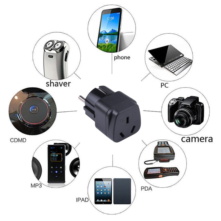 Portable Three-hole AU to UK Plug Socket Power Adapter, AU to EU, AU to UK