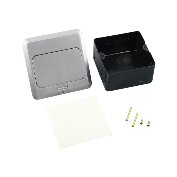 Hidden Pop-up Aluminum Alloy Computer Floor Socket with Cover Bottom Box, EU Plug