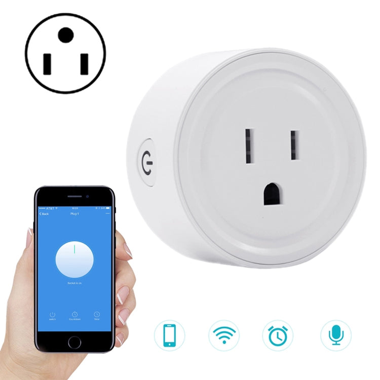 SA-003 10A Mini WiFi Plug Timing Smart Socket Works with Alexa & Google Home, AC 100-240V, US Plug, SA-003