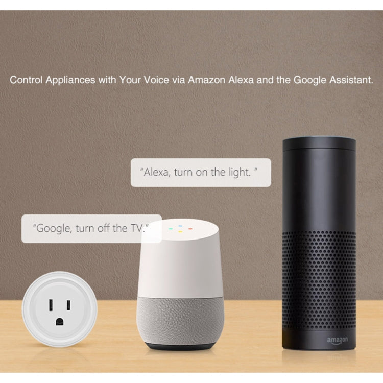 SA-003 10A Mini WiFi Plug Timing Smart Socket Works with Alexa & Google Home, AC 100-240V, US Plug, SA-003