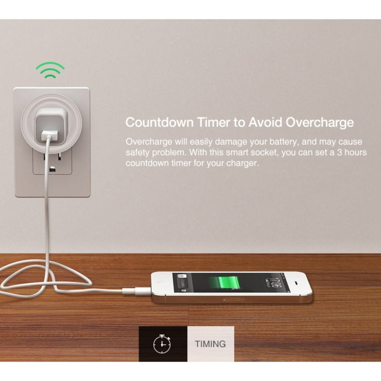 SA-003 10A Mini WiFi Plug Timing Smart Socket Works with Alexa & Google Home, AC 100-240V, US Plug, SA-003