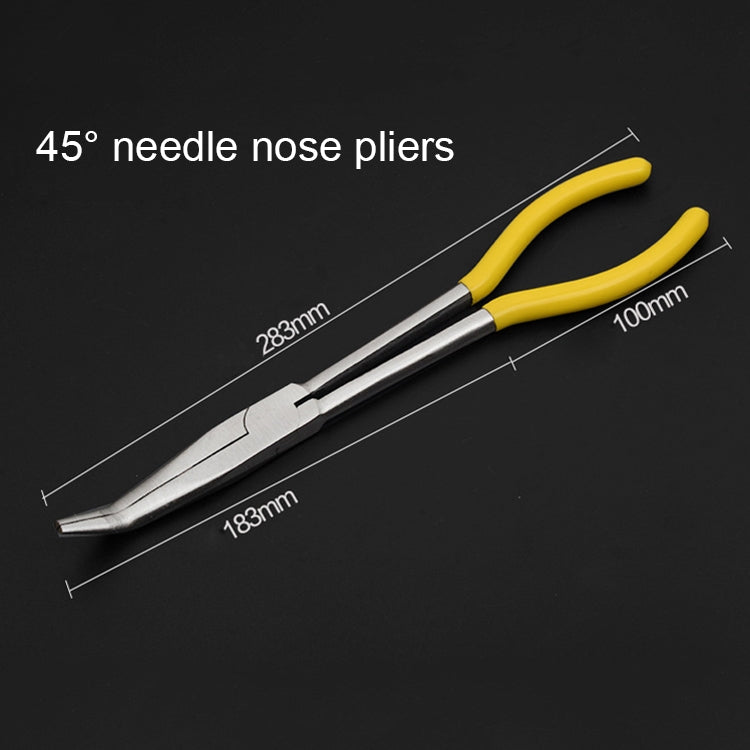 11 Inch Multi-function 45 Degree Bending Needle-nosed Pliers Hand Tool, 45 Degree Bending