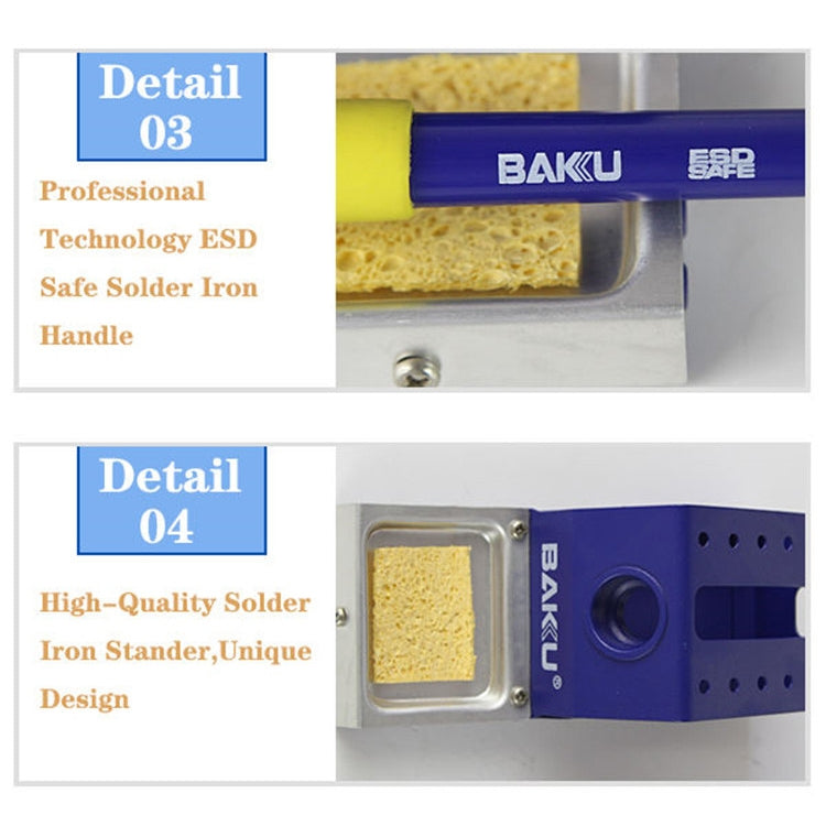 BAKU BK-601D AC 110V LED Display 2 in 1 Hot Air Gun Soldering Iron Soldering Station, BK-601D AC 110V