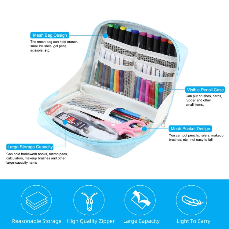 Large Pencil Case Cosmetic Organizer Bag Anti-Dust Storage Pouch