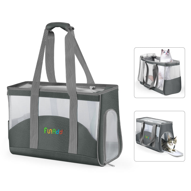 FUNADD Breathable Pet Carrier Bag Portable Outdoor Shoulder Tote for Cats & Dogs