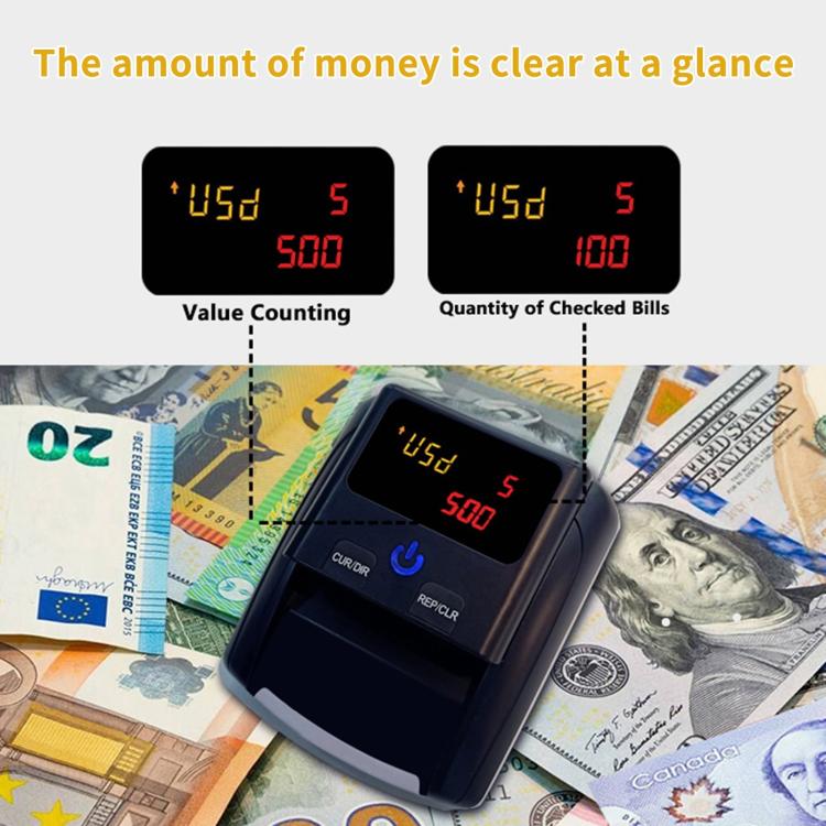 AL-130 Small Portable Money Detector for USD Euro, Specifications:US Plug, US Plug