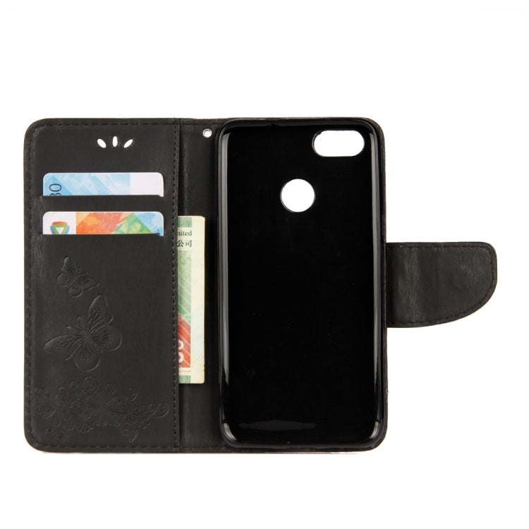 For Huawei  P9 Lite Mini Vintage Embossed Floral Butterfly Pattern Horizontal Flip Leather Case with Card Slot & Holder & Wallet & Lanyard , For P9 Lite Mini