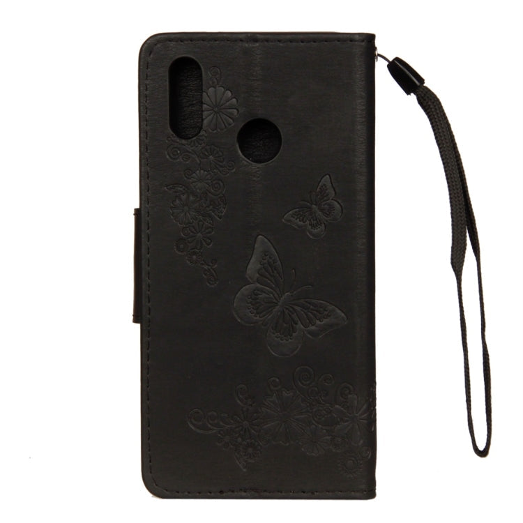 For Huawei  P20 Lite Vintage Embossed Floral Butterfly Pattern Horizontal Flip Leather Case with Card Slot & Holder & Wallet & Lanyard , For P20 Lite