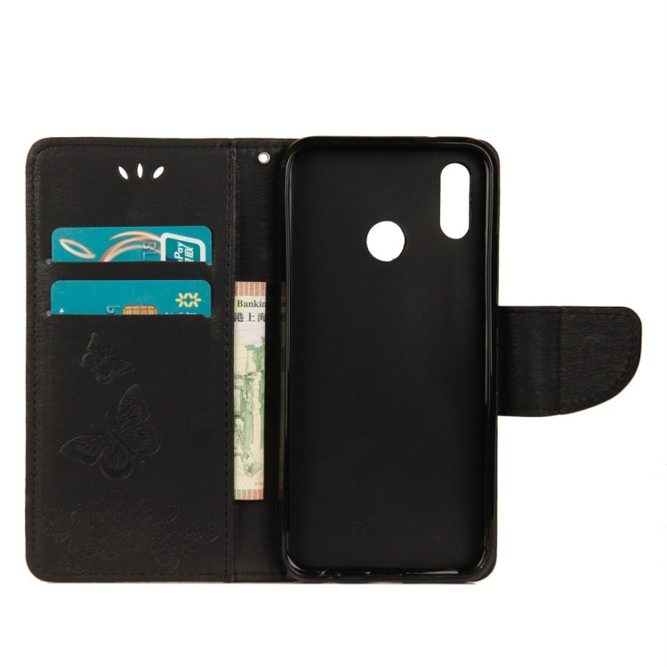 For Huawei  P20 Lite Vintage Embossed Floral Butterfly Pattern Horizontal Flip Leather Case with Card Slot & Holder & Wallet & Lanyard , For P20 Lite