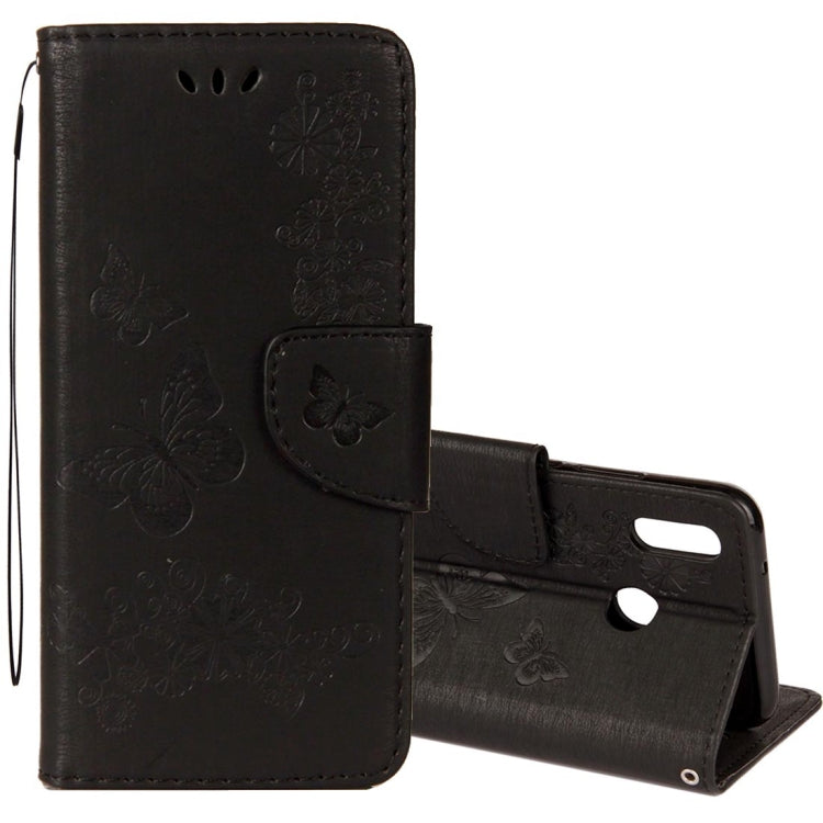 For Huawei  P20 Lite Vintage Embossed Floral Butterfly Pattern Horizontal Flip Leather Case with Card Slot & Holder & Wallet & Lanyard , For P20 Lite