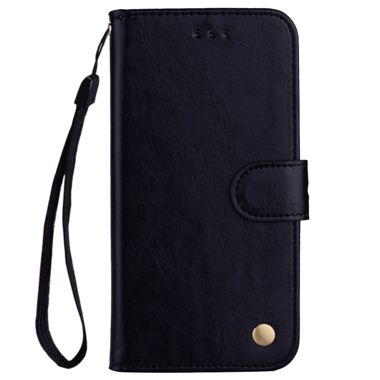 Lite Wallet Case Leather Flip Cover Oil Wax Texture with Card Slots Stand Business Style Phone Case Protective Holder