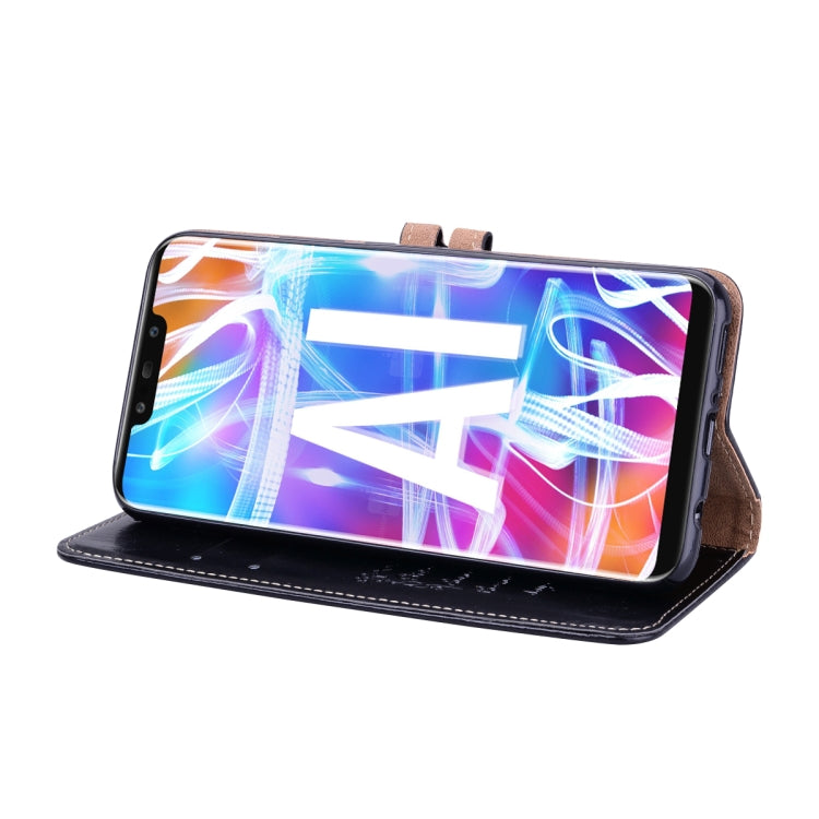 Lite Wallet Case Leather Flip Cover Oil Wax Texture with Card Slots Stand Business Style Phone Case Protective Holder