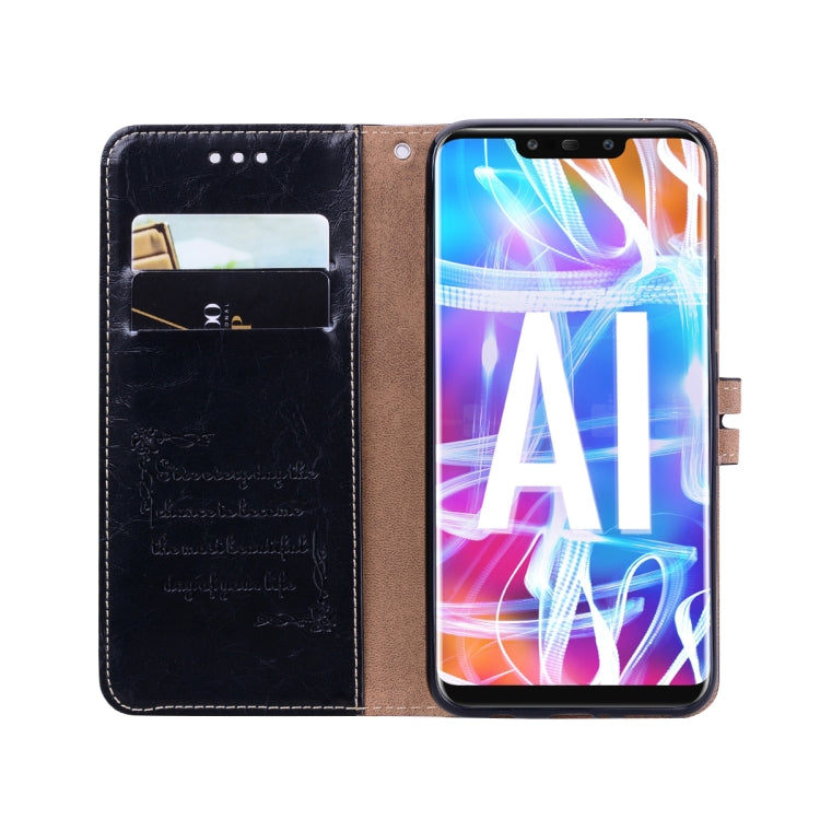 Lite Wallet Case Leather Flip Cover Oil Wax Texture with Card Slots Stand Business Style Phone Case Protective Holder