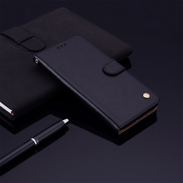 Lite Wallet Case Leather Flip Cover Oil Wax Texture with Card Slots Stand Business Style Phone Case Protective Holder